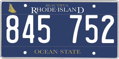 RI license plate 845752