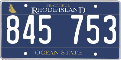 RI license plate 845753
