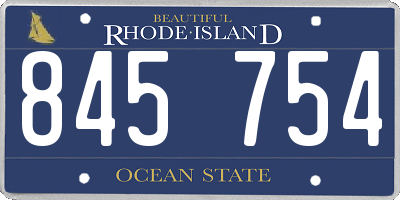 RI license plate 845754