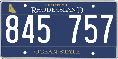 RI license plate 845757