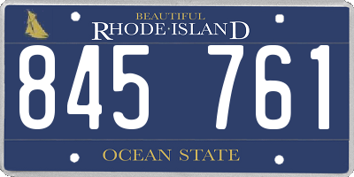 RI license plate 845761