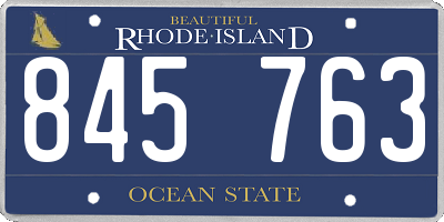 RI license plate 845763