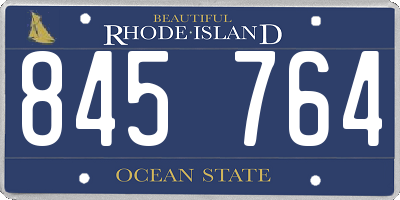 RI license plate 845764