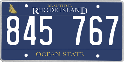 RI license plate 845767