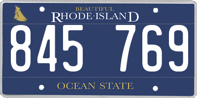 RI license plate 845769