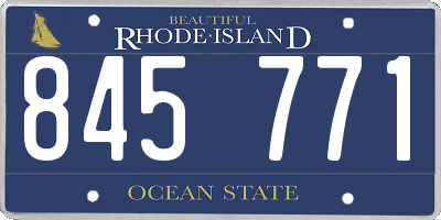 RI license plate 845771
