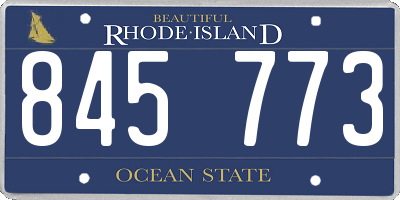 RI license plate 845773