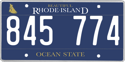 RI license plate 845774