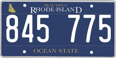 RI license plate 845775