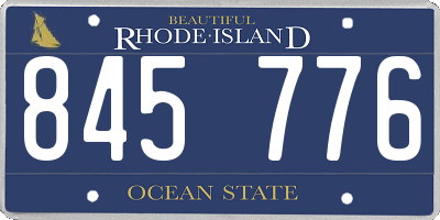 RI license plate 845776