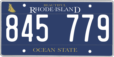 RI license plate 845779