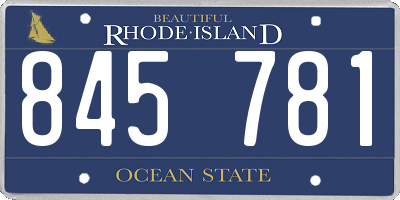 RI license plate 845781