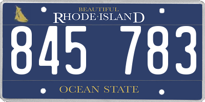 RI license plate 845783