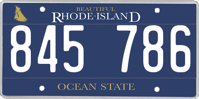 RI license plate 845786