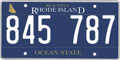 RI license plate 845787