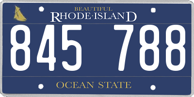 RI license plate 845788
