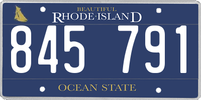 RI license plate 845791