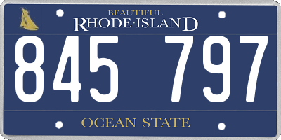 RI license plate 845797