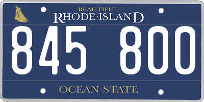 RI license plate 845800