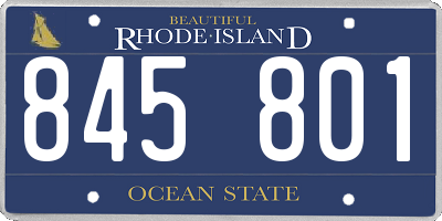RI license plate 845801