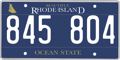 RI license plate 845804