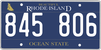 RI license plate 845806