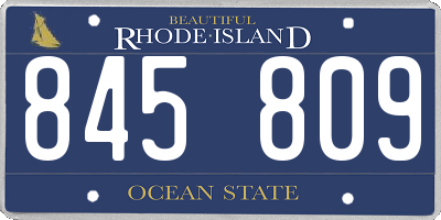 RI license plate 845809