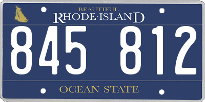 RI license plate 845812