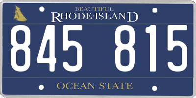 RI license plate 845815