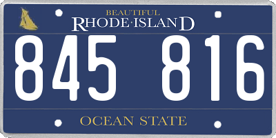 RI license plate 845816