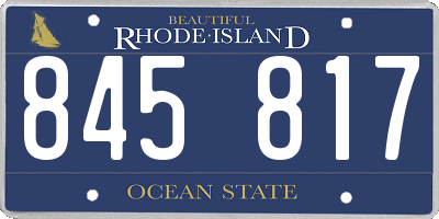 RI license plate 845817