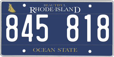 RI license plate 845818