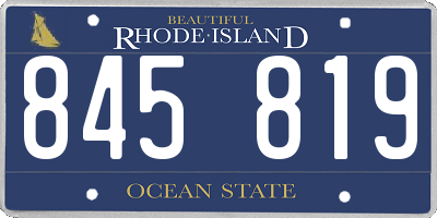 RI license plate 845819