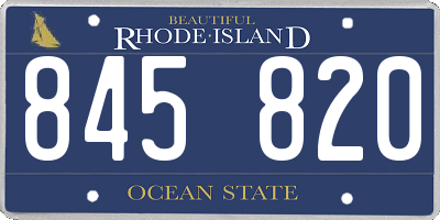 RI license plate 845820