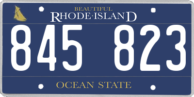 RI license plate 845823