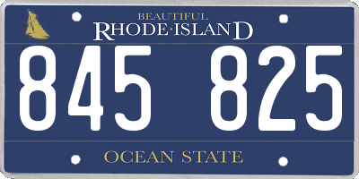RI license plate 845825