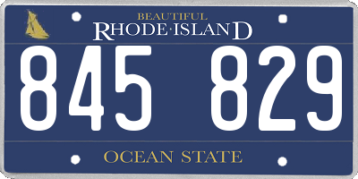 RI license plate 845829