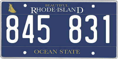 RI license plate 845831