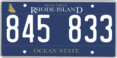 RI license plate 845833