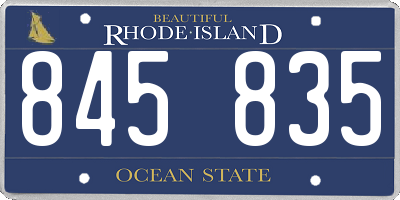 RI license plate 845835