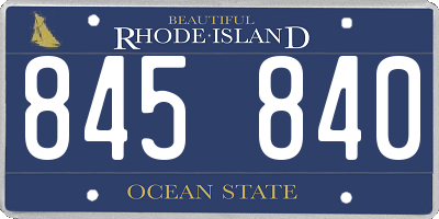 RI license plate 845840