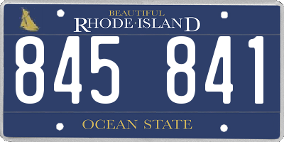 RI license plate 845841