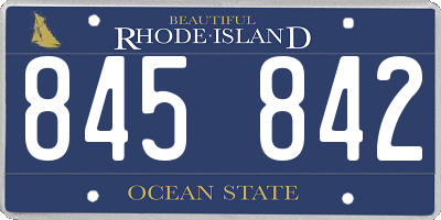 RI license plate 845842