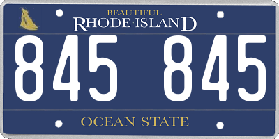 RI license plate 845845