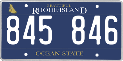 RI license plate 845846
