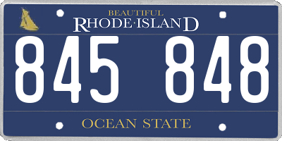 RI license plate 845848