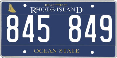 RI license plate 845849