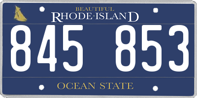 RI license plate 845853