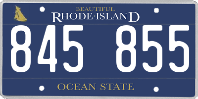 RI license plate 845855