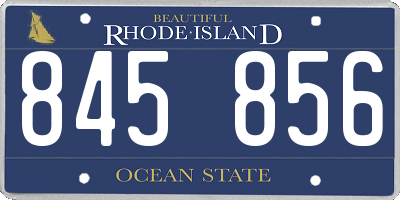 RI license plate 845856